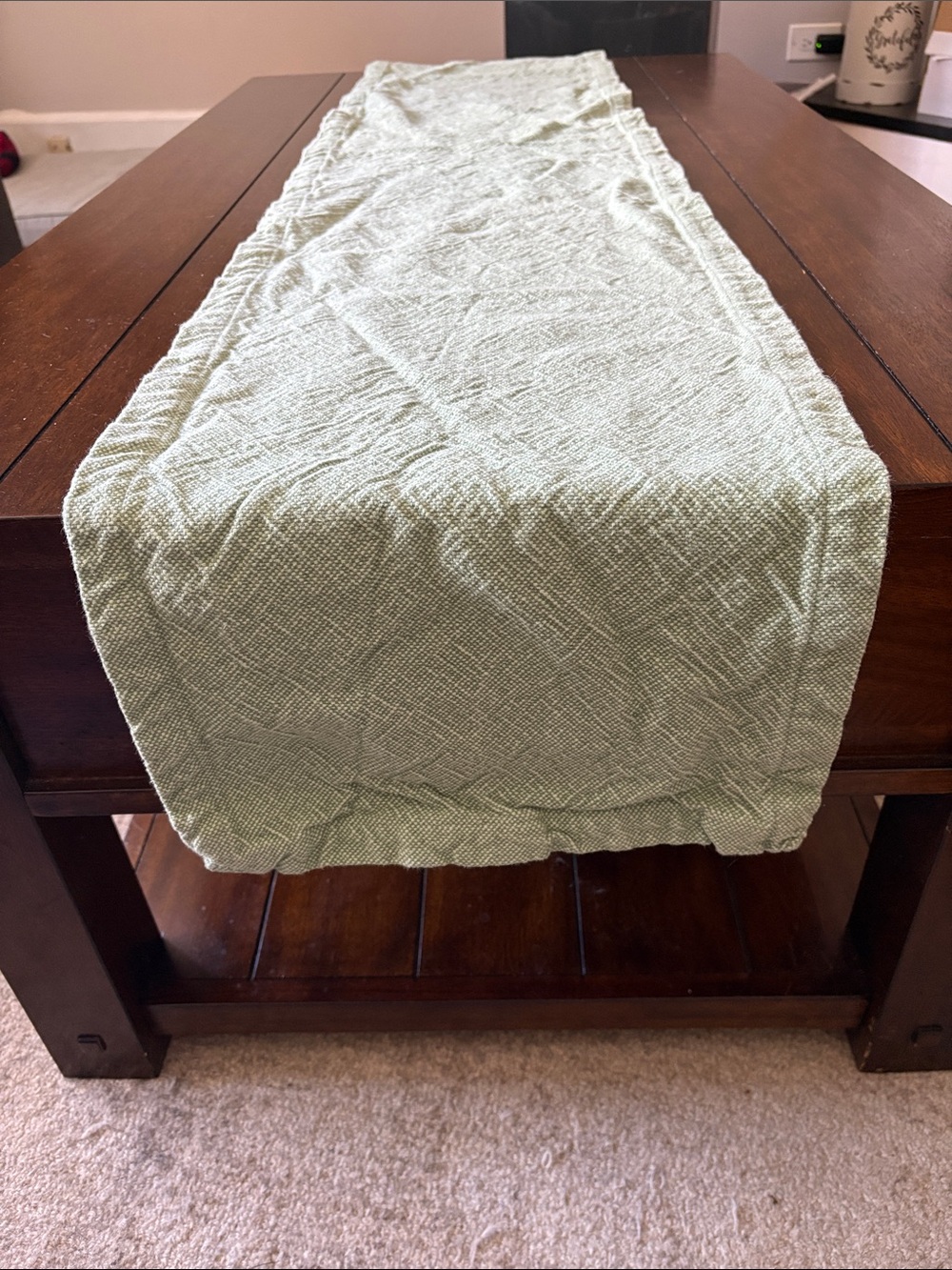 Pier 1 Light Green Textured Table Runner